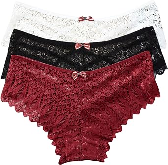 Womens Underwear Invisible Sexy Seamless Bikini Lace Underwear Half Back Coverage Briefs Panties Hipster Cheeky Panties