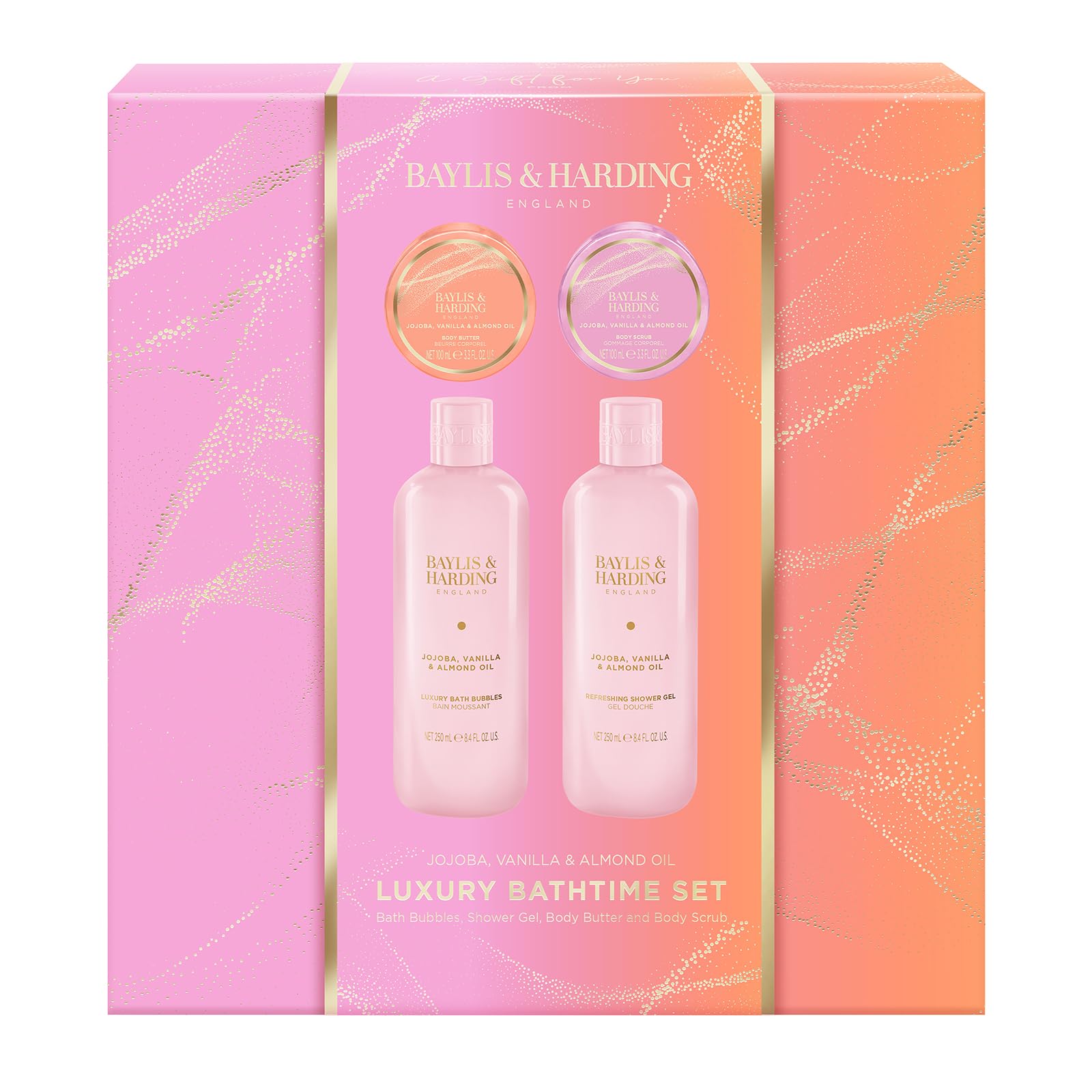 Baylis & Harding Jojoba, Vanilla & Almond Oil Indulgent Body Pamper Gift Set - Vegan Friendly, 250ml - Image 2