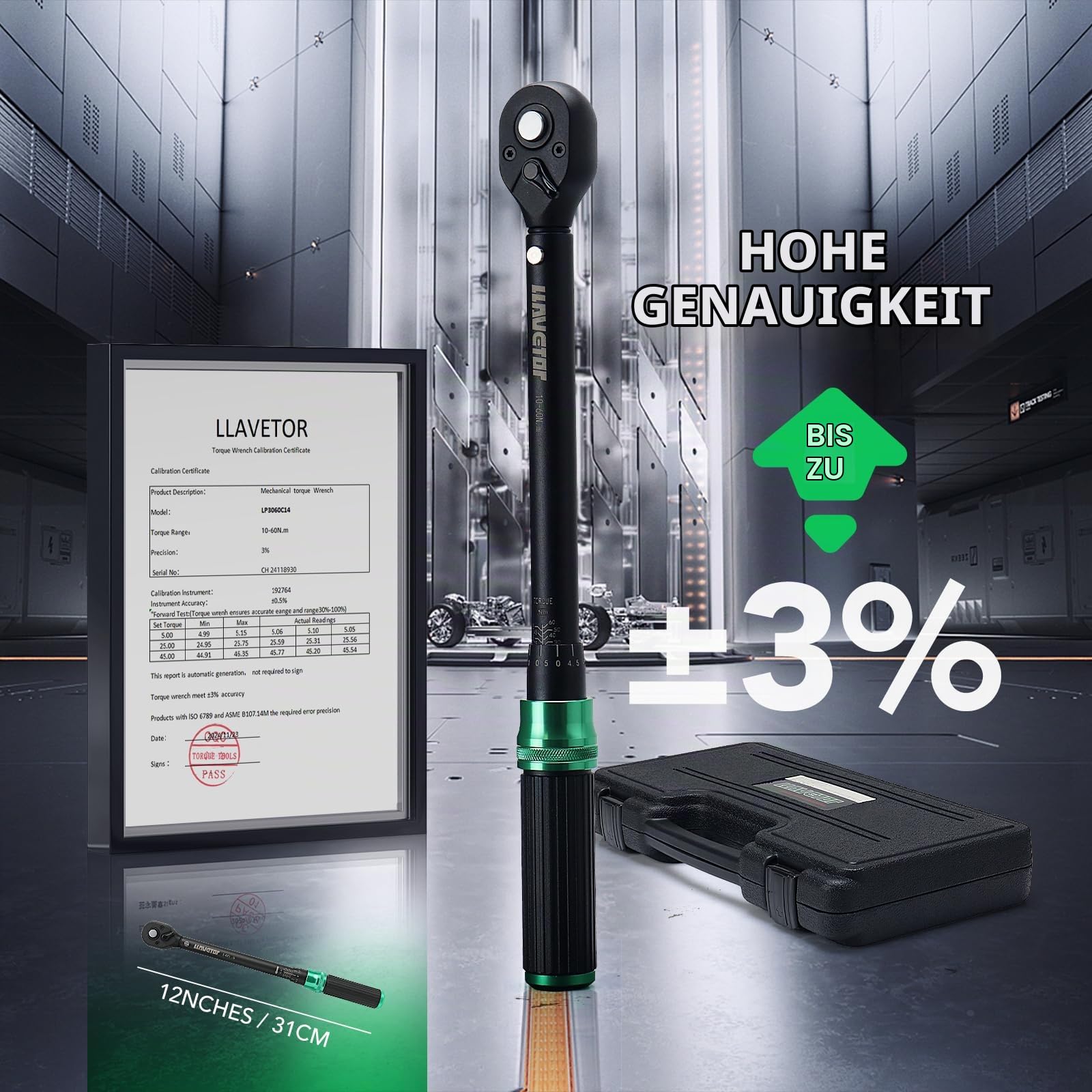 Drehmomentschlüssel 3/8”, 5-60NM Drehmomentschlüssel Fahrrad & Motorad Auto Set,±3% Fehlergenauigkeit, mit Verlängerungsstange, Magnetische Zündkerzenhülse (10-60Nm(14tlg))