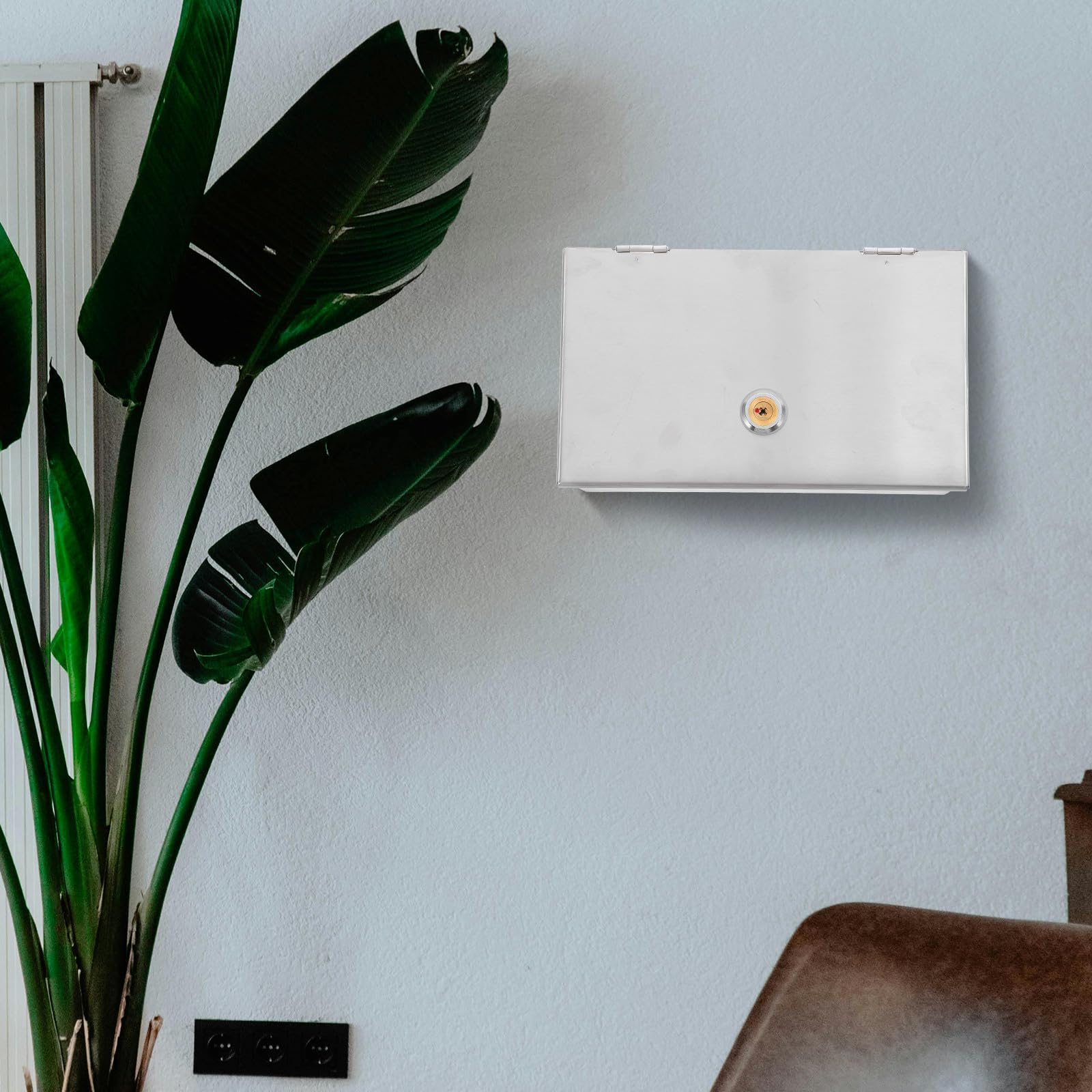 Cabilock Copri Termostato Chiave in Acciaio Inossidabile, Copripresa Elettrica da Muro Resistente e Sicuro per Protezione Prese Casa e Ufficio