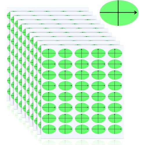 400 Pcs Embroidery Target Stickers, 3/4" x1/2" Machine Embroidery Placement Stickers Embroidery Target Labels Oval Planner Calendar Sticker Scrapbooking Crafting Stickers (Green)