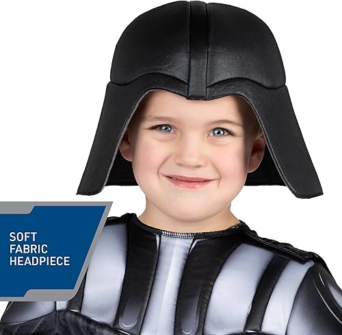 Miniatura 2 de Disfraz oficial de Star Wars para niños pequeños, overol acolchado de alta calidad con capa desmontable y tocado de tela (3-4T)