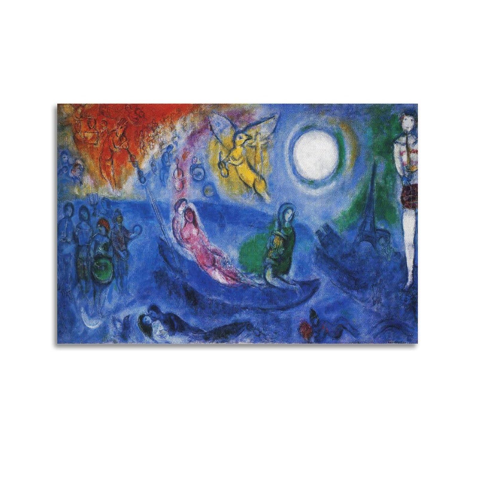 DryNda Marc Chagall Poster Marc Chagall The Concert Painting On Canvas Wall Art Scroll Picture Print Living Room Walls Decor Homes 16x24inch(40x60cm)