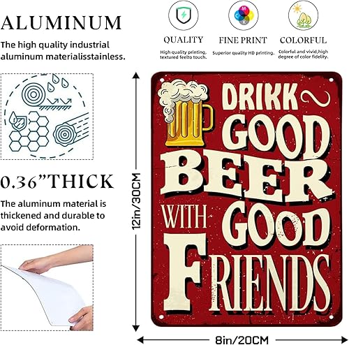 Miniatura 2 de Paquete de 8 letreros de metal divertidos para la pared del bar del hogar para decoración de cuevas de hombre, decoraciones retro de pub y regalos