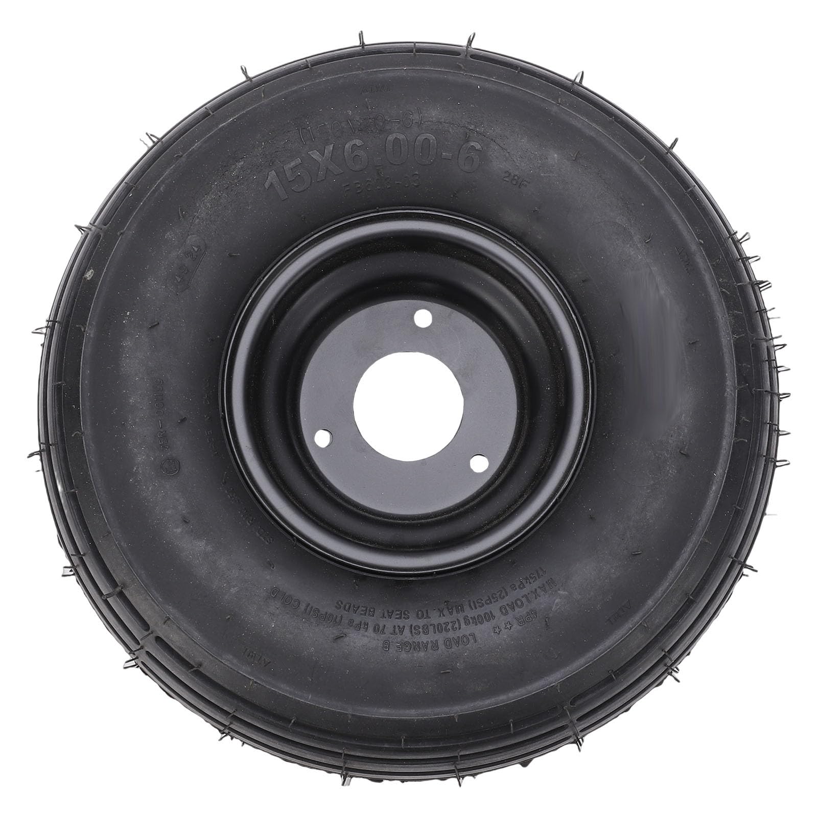 Conjunto de Neumático y Rueda 15x6.00-6, Neumático de Cortacésped Resistente para Tractor Jardín, Rendimiento Confiable y Fácil Instalación, Ajuste Universal