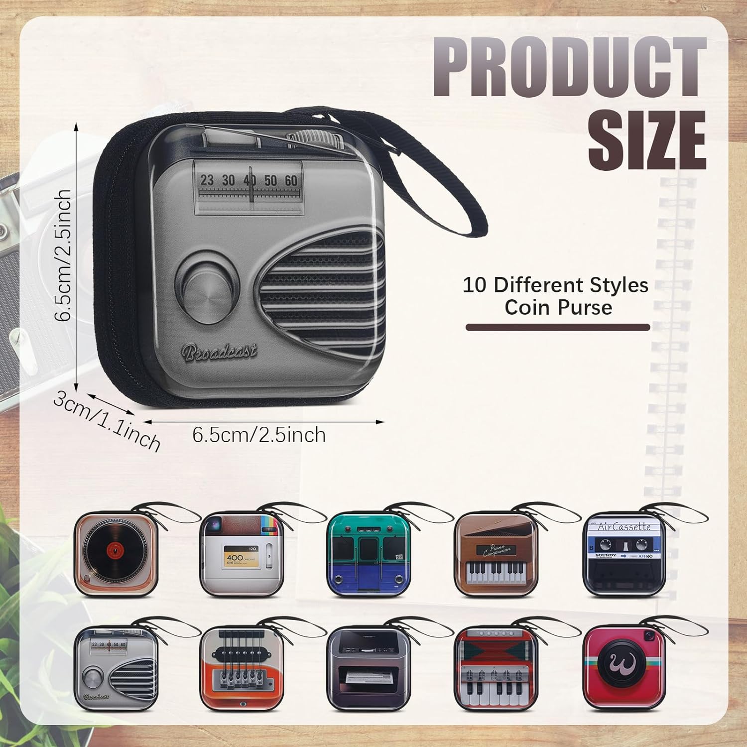 Silkfly 10 Pcs Retro Tinplate Coin Purse Small Key Coin Purse for Creative Change Earbuds Jewelry Pills Charging Cable Storage Pouch Zipper Mini Pocket Wallet Bags for Kids Boys Girls Women Men Gifts - Image 2