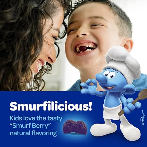 Miniatura 4 de The Smurfs Suplemento de apoyo inmunológico Vitaminas para niños con saúco zinc vitamina C y D para la defensa inmunológica  Hecho con fruta real en