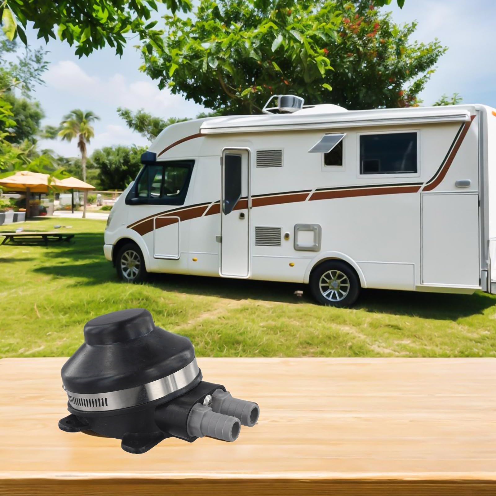 Honseadek Bomba de agua operada por el pie, Bomba de pedal portátil manual, Suministro de agua de plástico al aire libre, Tienda de campaña de ducha de camping Caravana RV Yate, Inodoro de baño
