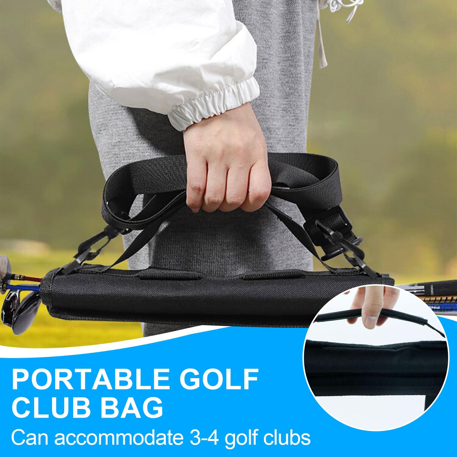 Torba na kije golfowe, mini zestaw do noszenia, przenośna torba treningu, składana z paska na ramię, nadaje się do golfu