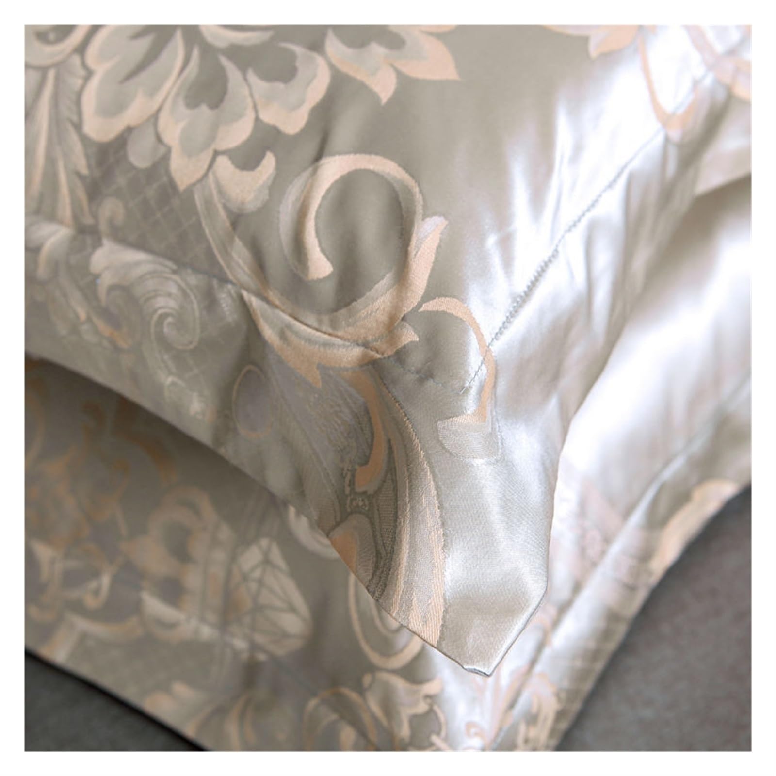 Federa in Seta Federa for Busta Jacquard di Lusso 48x74 cm Federa for Cuscino for Adulto Federa Decorativa in Raso(F 25,48x74cm 2PCS)