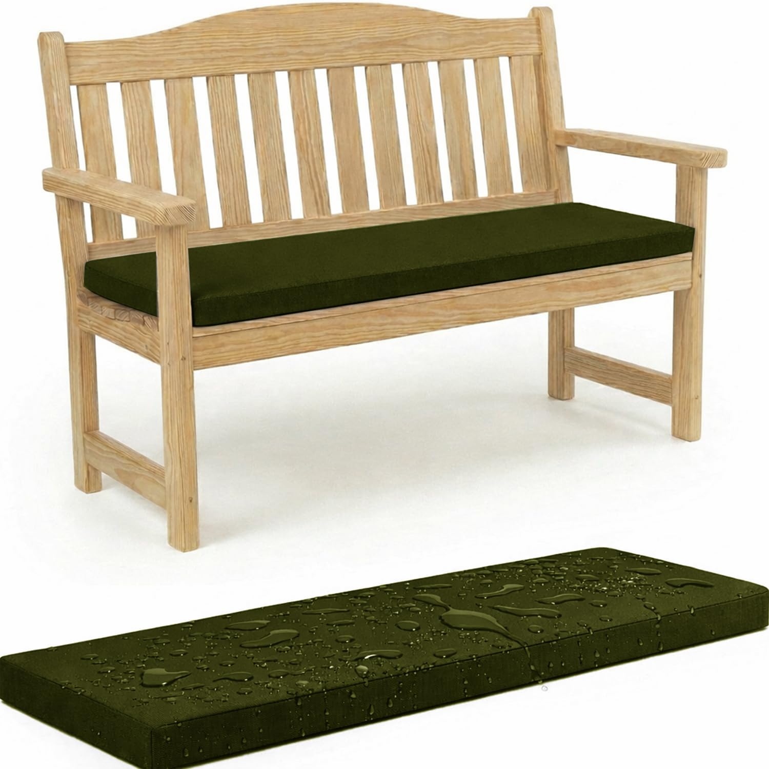 WLXFF Waterproof 5cm Thick Bench Cushion, Non‑Slip Outdoor Garden Seat Pad with Removable Zipped Cover, Weather Resistant for Patio, Lawn, Office & Coffee Shop