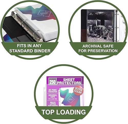 Vista 11 de Samsill Protectores de hojas, protectores de página de 8.5 x 11 pulgadas para carpeta de 3 anillas, súper resistentes, protector de página Claro