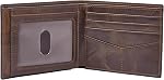 Fossil Men's Derrick RFID-Blocking Leather Bifold Wallet with Flip ID Window, Black