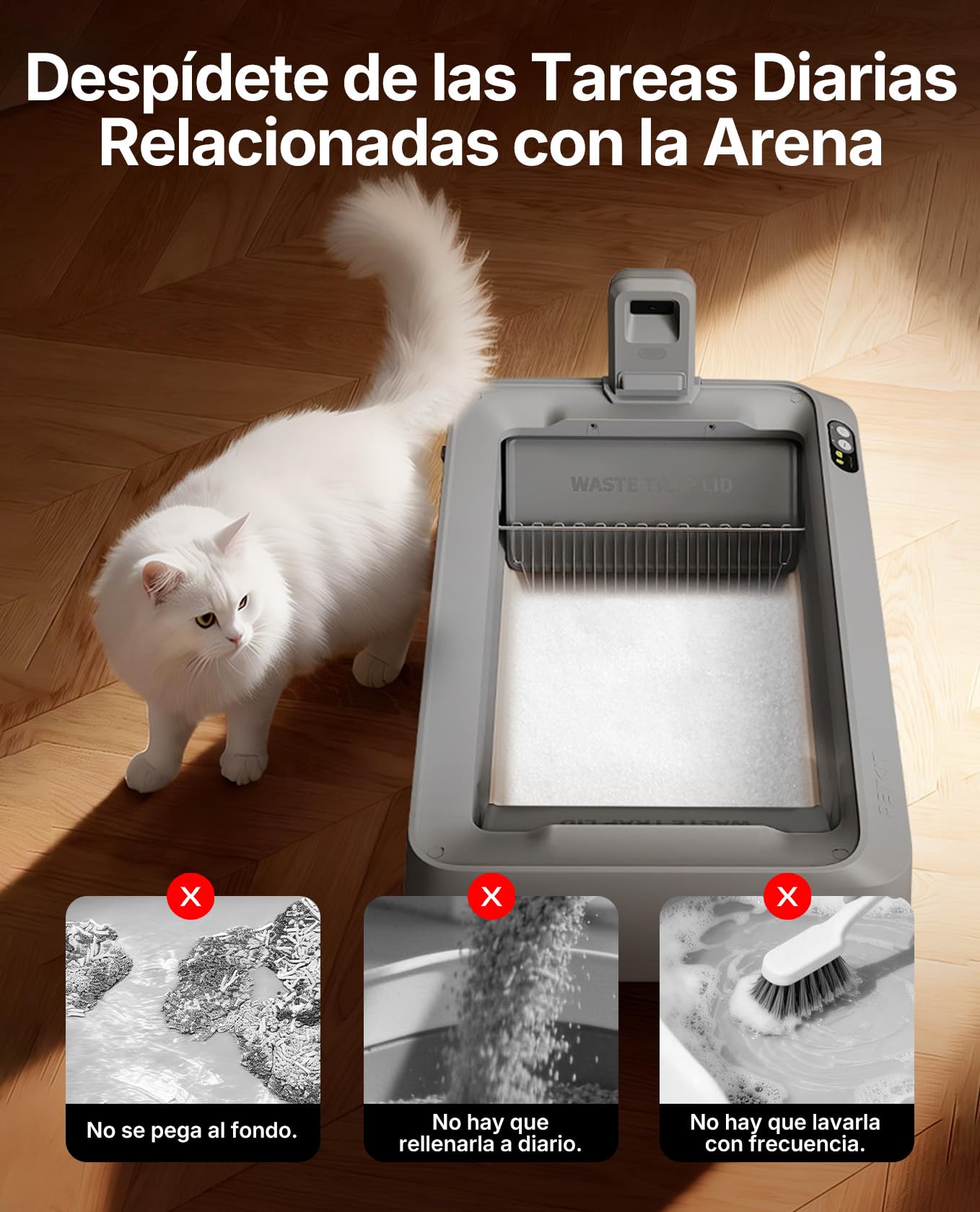 PETKIT Set de Arena Cristalina para Gatos, para PUROBOT Crystal Duo Arenero Gatos Autolimpiable, Recogida Dual de Residuos, Bandeja Reemplazable, Control de Olores, Absorbencia Superior, 4 Piezas