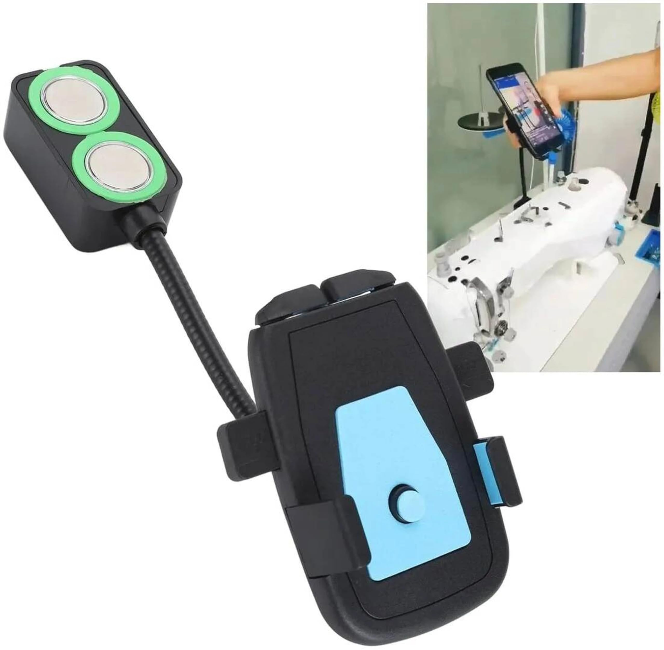 Sewing Machine Universal Mobile Phone Holder with Double Magnet || flexible 360 degree rotation || Anti-shock Gear type || Multipurpose usage-image-45