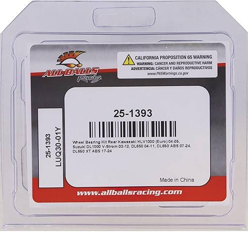 Miniatura 7 de All Balls Racing 25-1393 Kit de rodamientos de rueda trasera compatible con/repuesto para Kawasaki KLV1000 (Euro) 2004-05, Suzuki DL1000 V-Strom
