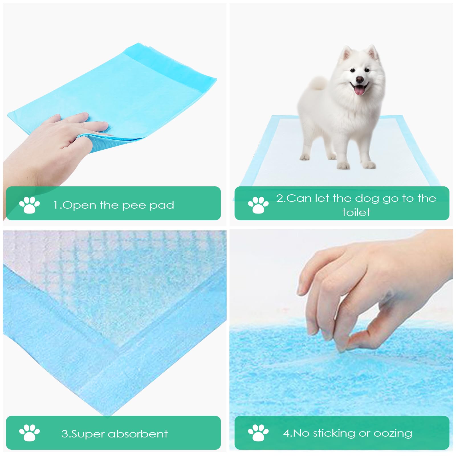 60 Unidades Empapadores Perros, 60 x 90 cm Alfombrillas Higiénica Desechables para Mascotas, Diseño de 5 Capas a Prueba de Fugas con Superficie de Secado Rápido, Transpirables Resistente