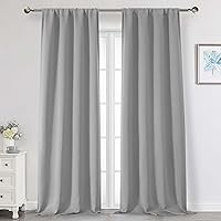 Vista 199 de Cortinas opacas para dormitorio, sala de estar, juego de 2 paneles de 54 pulgadas de largo, cortinas de oscurecimiento de habitación con aislamiento