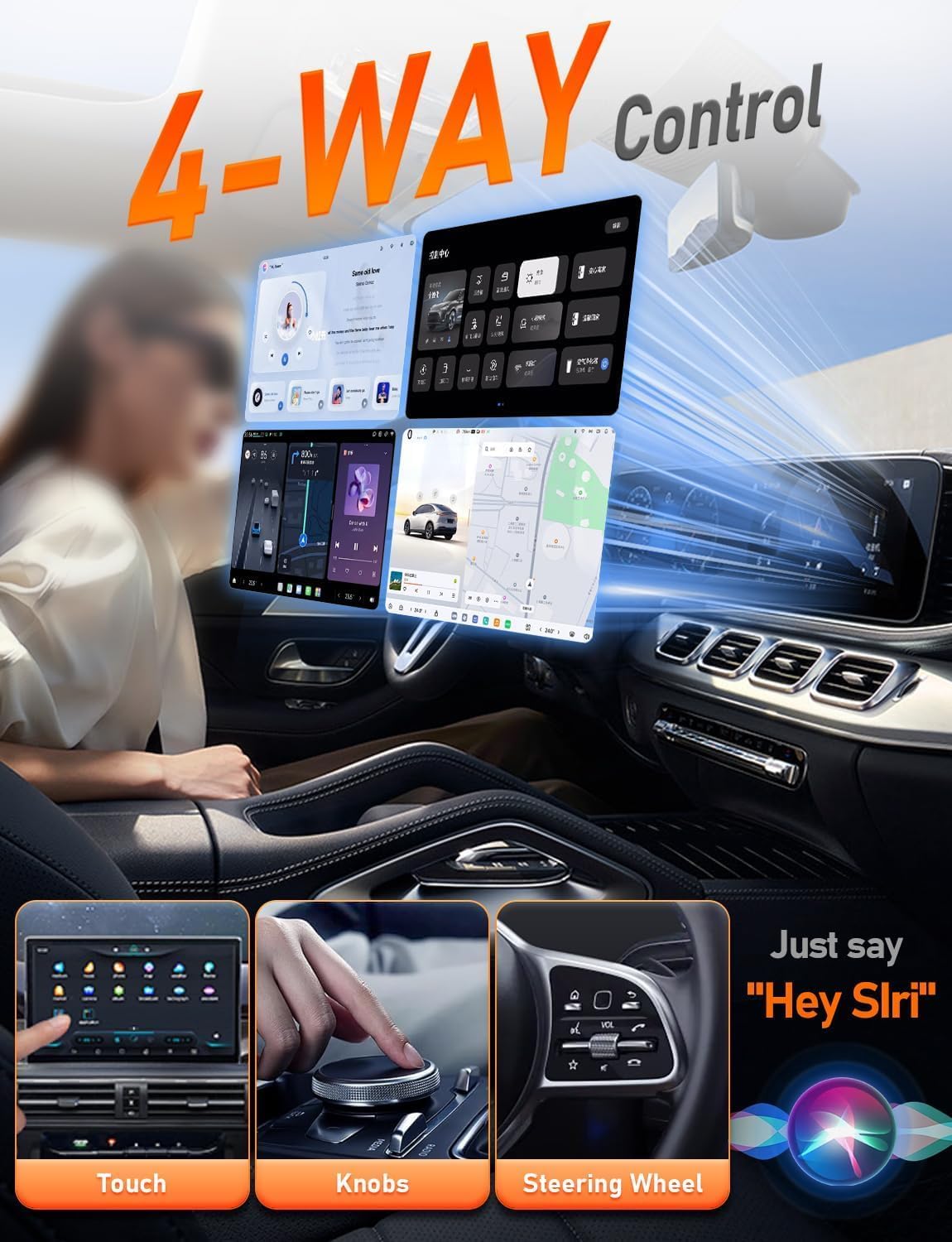 2-in-1 Wireless CarPlay Adapter and Android Auto, Mini Aluminium CarPlay Adapter Supports 1300+ Car's with Dongle Converts Wired to Wireless, Auto-Connect, No Delay Receiver, for iOS 10+ & Android 11+