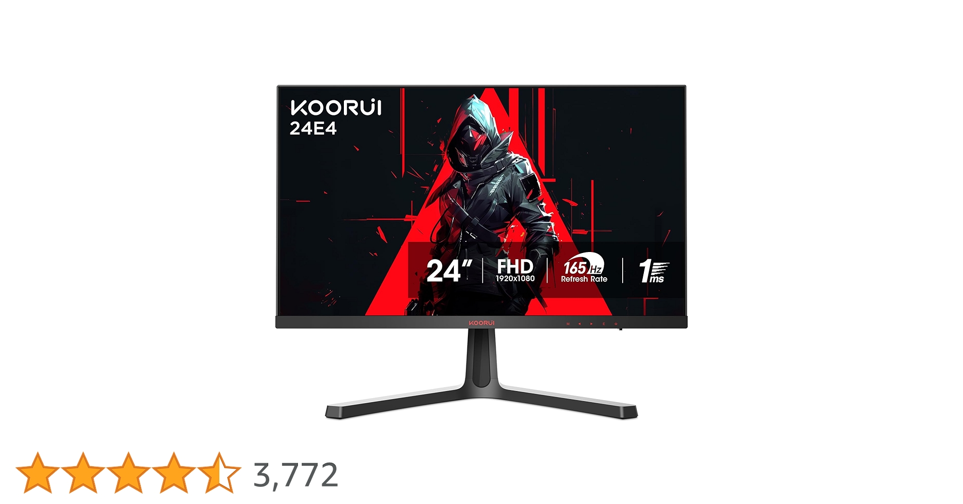 KOORUI 24E4 ゲーミングモニター 24インチ フルHD 165Hz Koorui 24 Inch FHD 165Hz 1ms VA Gaming Monitor with AdaptiveSync