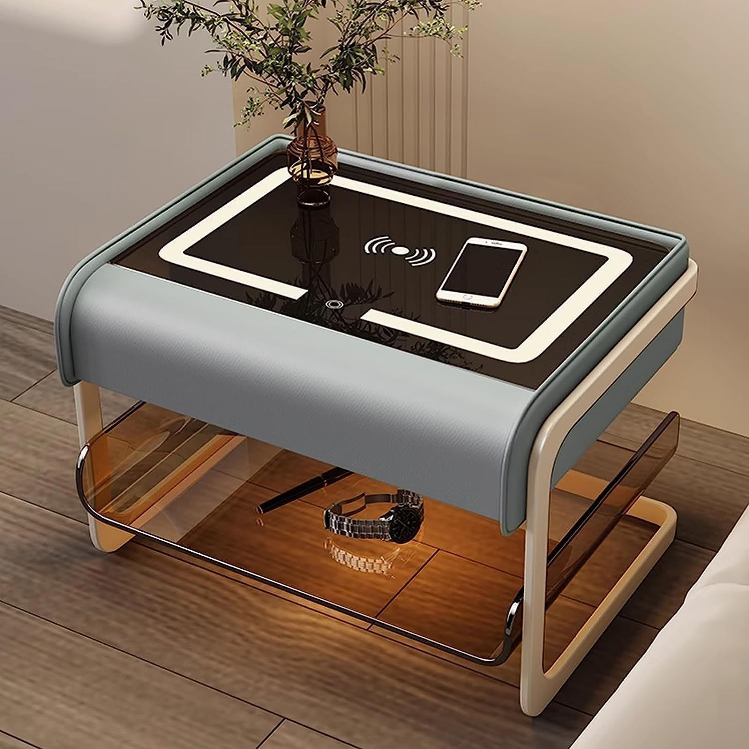 Usknxiu Smart Night stand with Wireless Charging, End Table with