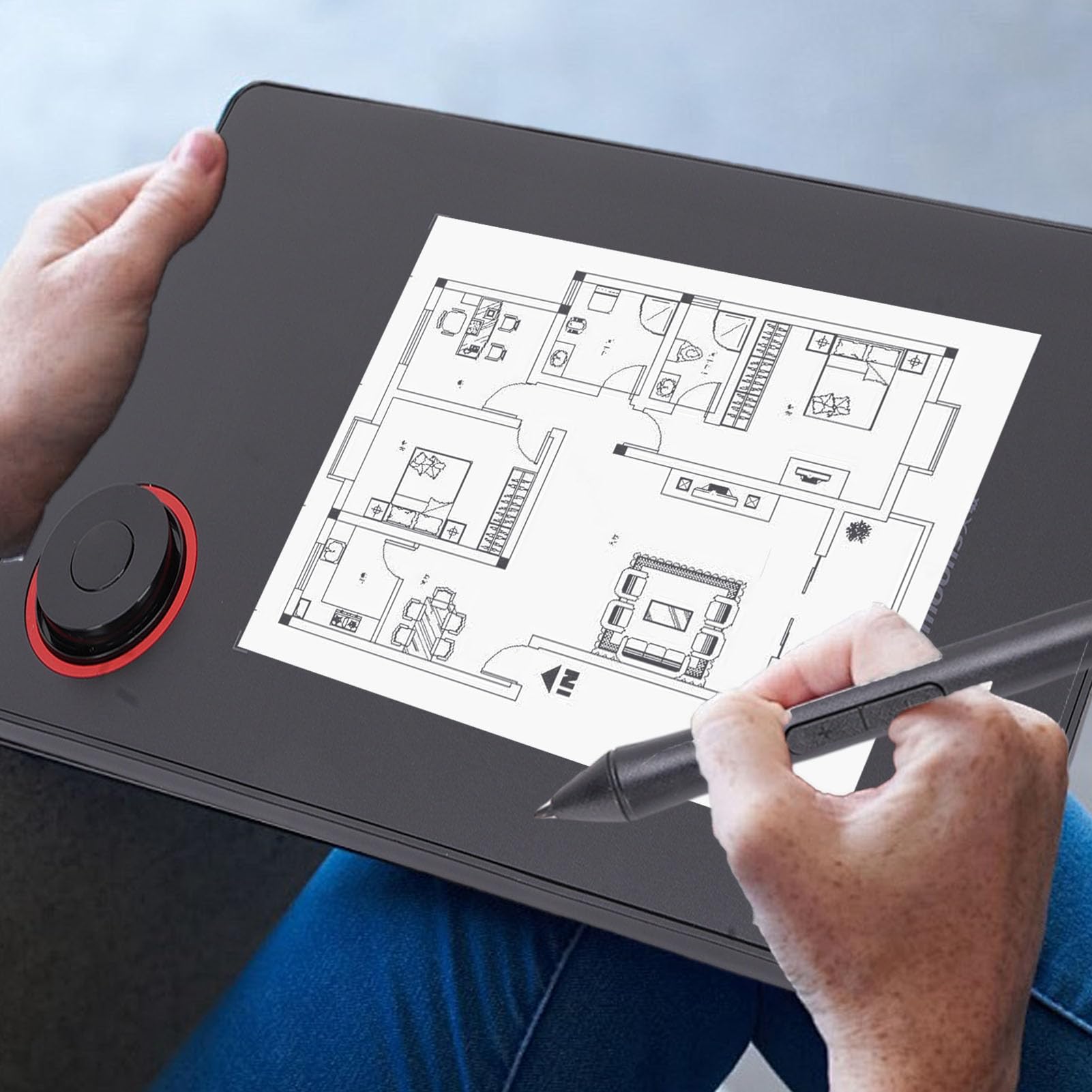 Tavoletta Grafica per Disegno Digitale 5080LPI con Penna Senza Batteria a Pressione di Livello 8192, Applicazioni Versatili per Riunioni Web