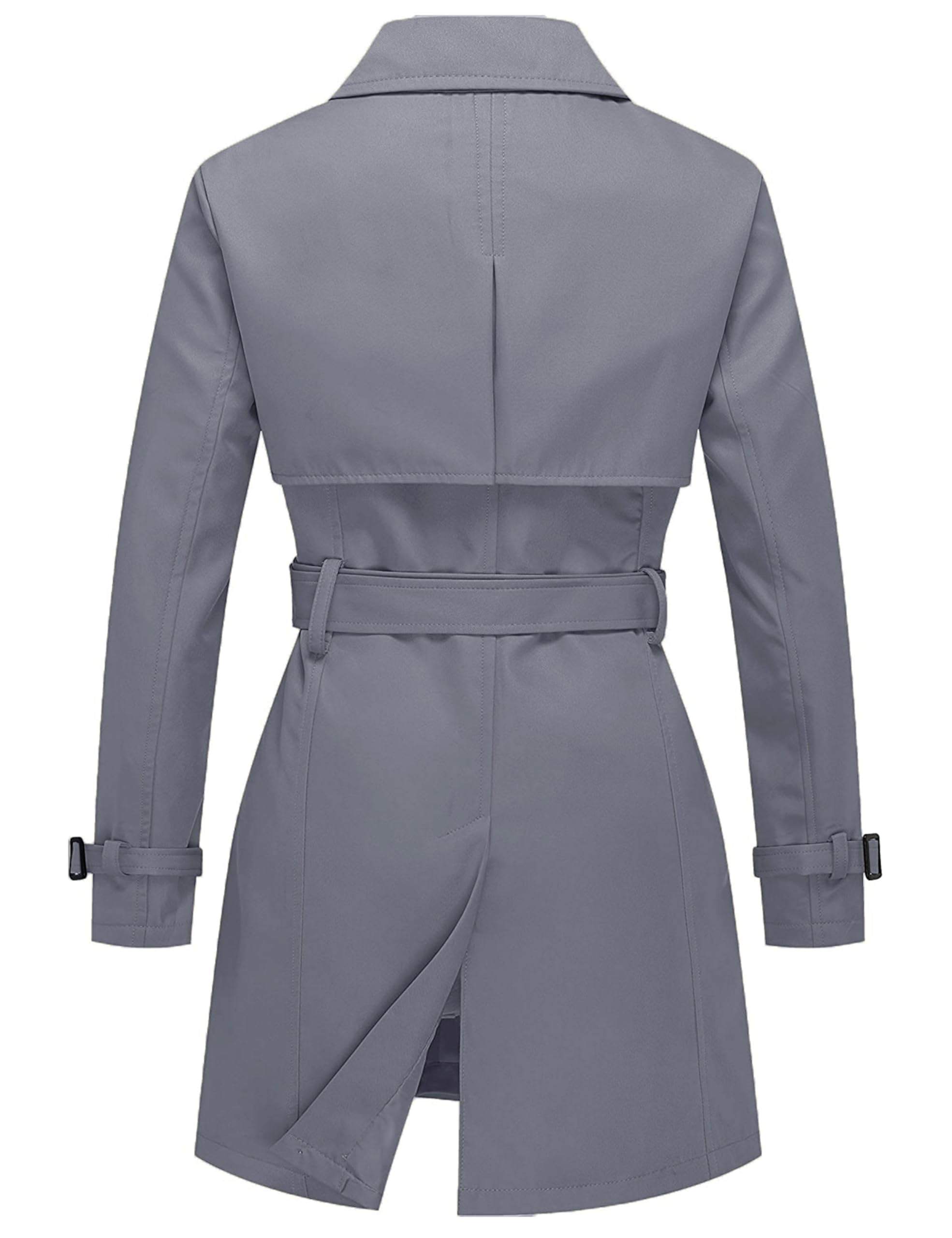 Wantdo Cappotto Primaverile da Donna Doppiopetto Lungo Trench Antivento Idrorepellente Leggera Casuale Giubbotto con Cintura Slim Fit