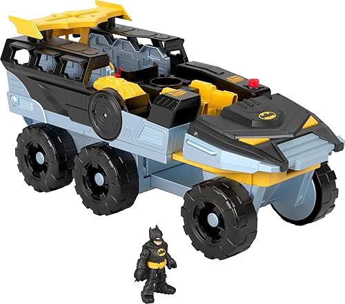 Fisher-Price Imaginext DC Super Friends Batman - Tanque transformable para murciélagos con luces, sonidos y figura para juegos de simulación, niños