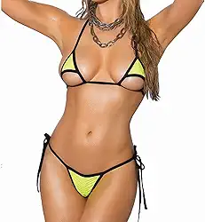 Biquíni feminino sexy Scrunch Butt Micro G-String Wild Life Biquini Extreme tanga traje de banho traje de banho biquinis maiô 1666 verde tamanho único