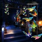 Toodour Chimes solaires, Chimes de vent solaire changeant de couleur, LED Mobile décoratif, lumières extérieures solaires imperméables pour patio, balcon, fenêtre, jardin, pour maman/Grande-mère