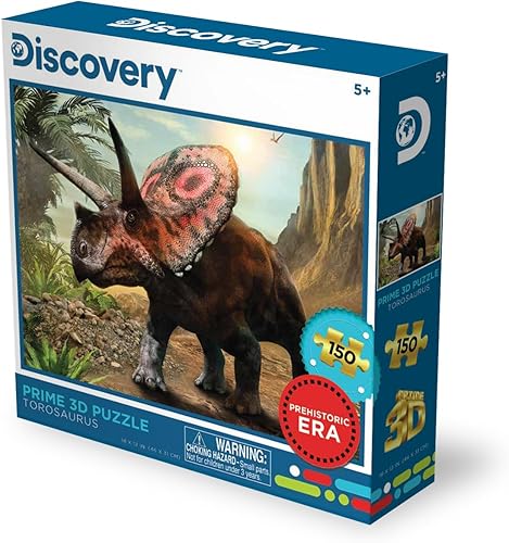 Miniatura 2 de Prime 3D | Discovery | Dinosaurio Torosaurus | Rompecabezas 3D de 150 piezas para adultos y niños desafiante | Perfecto para noches de juego | 18 x