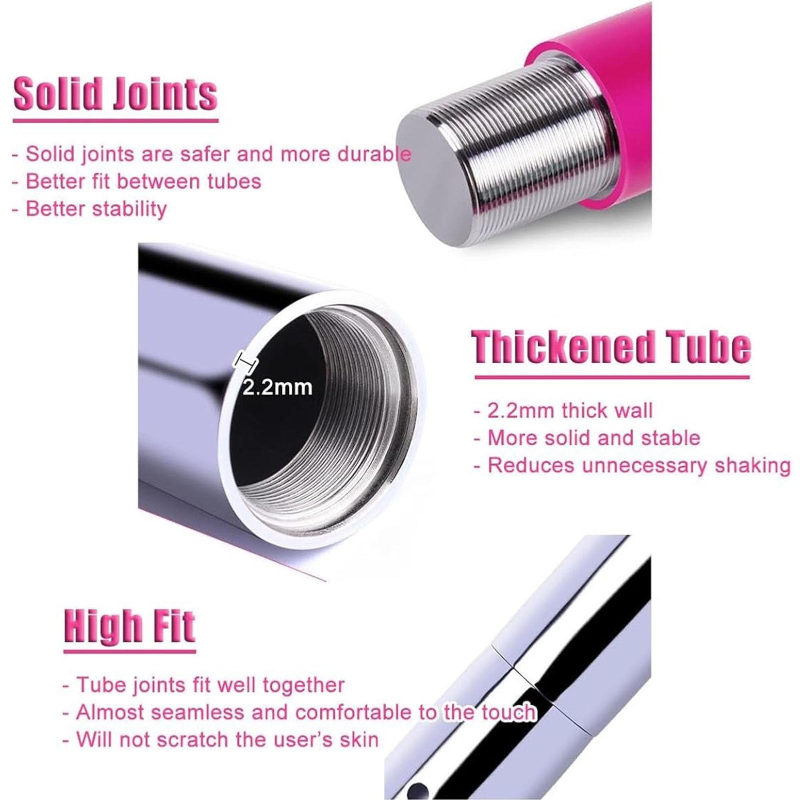Barre de pole dance pour la maison - Barre de strip-teaseuse rotative et statique à 360° avec tube d'extension, barre de danse portable en silicone de 45 mm pour chambre à coucher, studio de pole danc