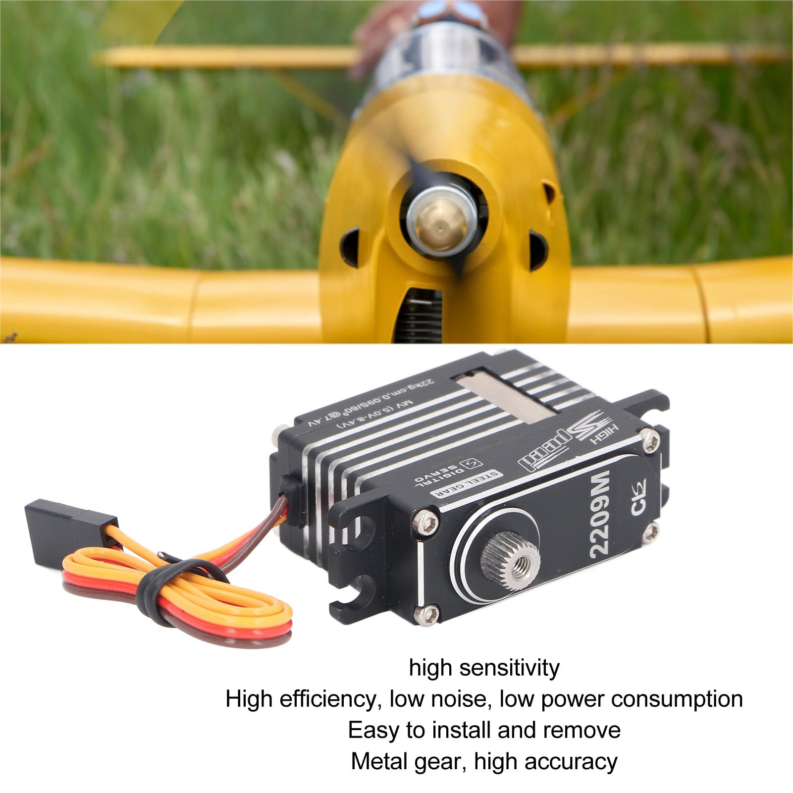 Serwo RC, Cyfrowe Serwo Drona ze Stopu Aluminium o Wysokim Momencie Obrotowym, Metalowa Przekładnia, Lekka Konstrukcja do Helikoptera, łodzi i Inteligentnego Robota