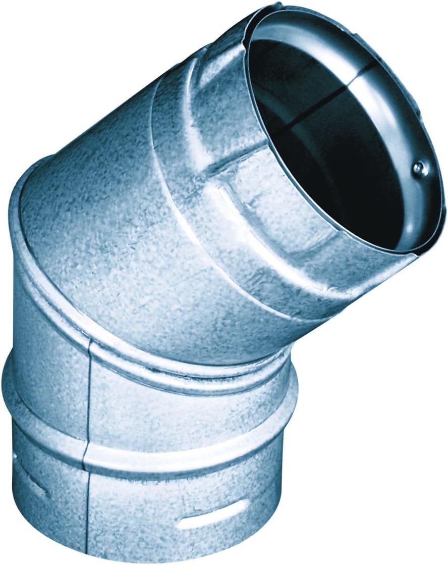 M&G DuraVent 3PVL-E45R Duravent Elbow Insulated 3 Inch Double Wall 45 Deg. Steel