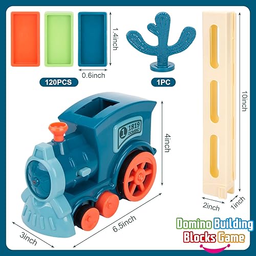 Miniatura 2 de 3 otters Juego de 123 piezas de juguetes de tren de dominó, bloques de construcción de dominó, juguetes de construcción y apilamiento para niños y