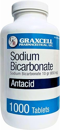 Tabletas de bicarbonato de sodio  USP 650 mg (10 granos)  Alivio de la indigestión ácida, acidez estomacal, estómago agrio y malestar estomacal