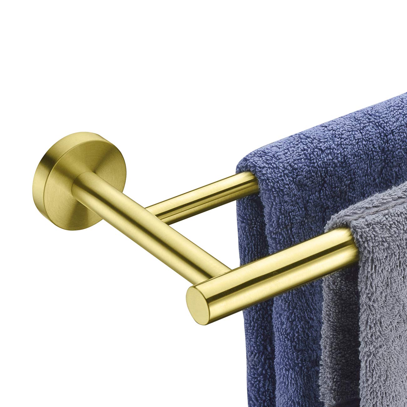 Hoooh Double Bath Towel Bar 30-Inch Stainless Steel Hand Towel Rack for Bathroom Wall Mount Brushed Gold, A102L75-BG
