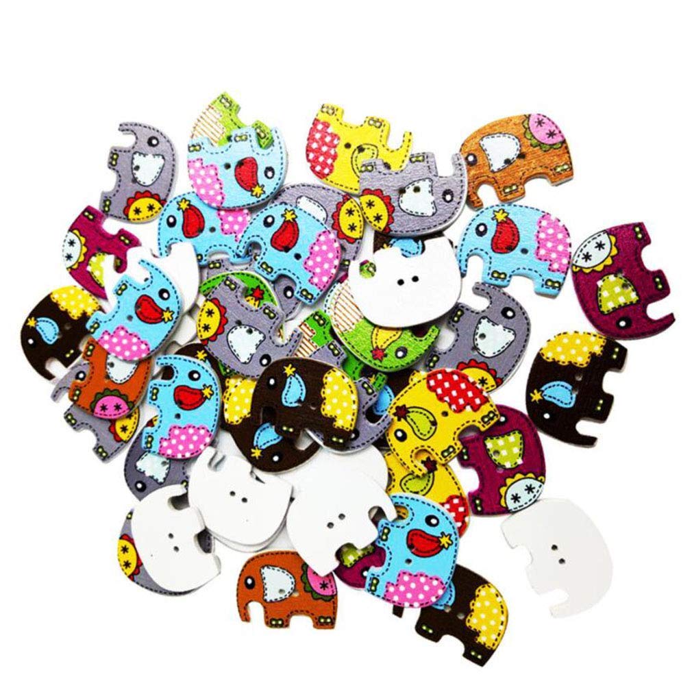 50 Bottoni Di Legno A Forma Di Cane Con 2 Fori, Assortiti - Perfetti Per Cucito Creativo, Scrapbooking E Fai Da Te