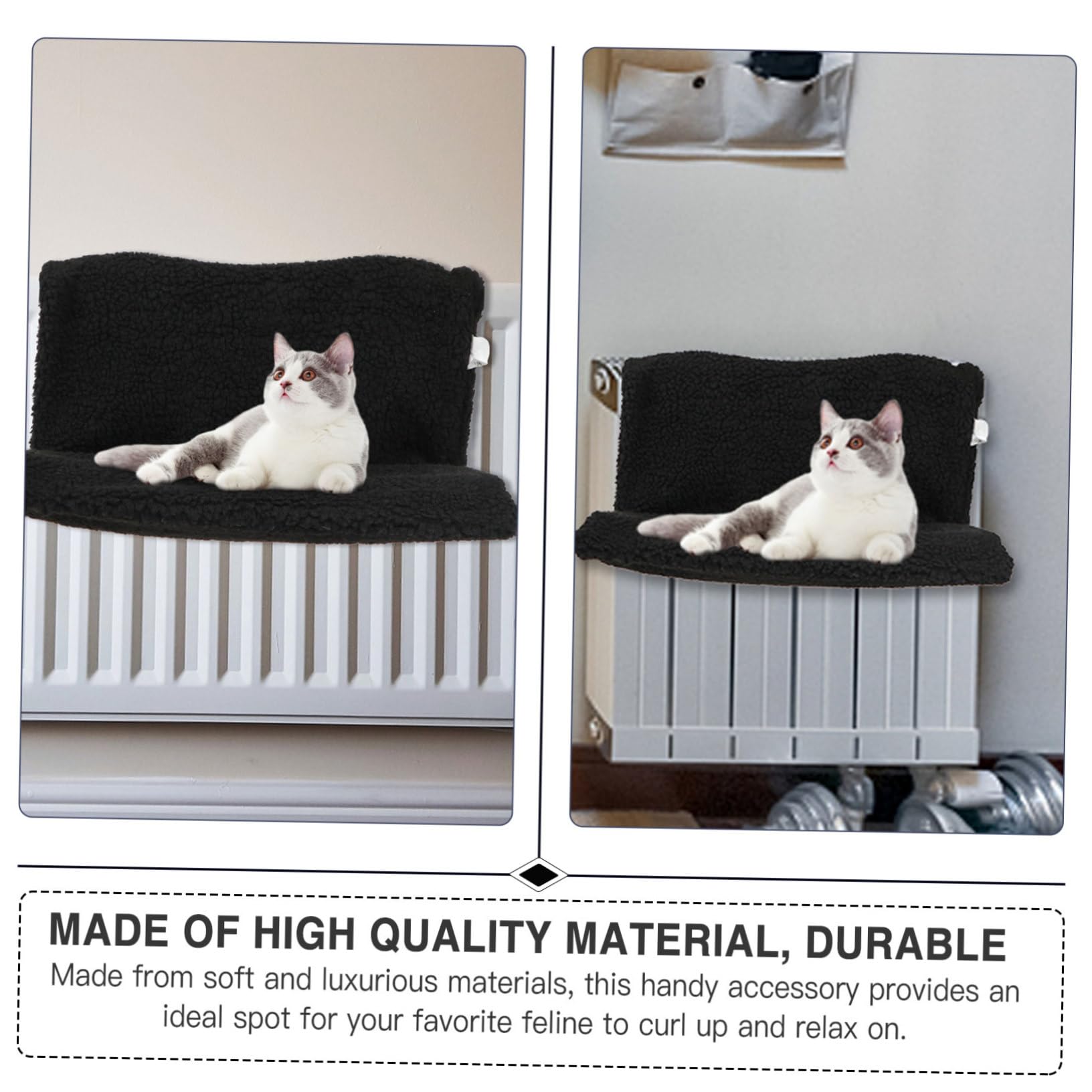 Hamac pour Chat Radiateur Lit Suspendu à Cadre Métallique Noir