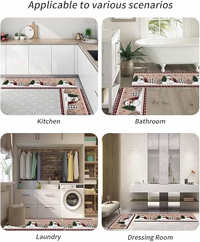 Miniatura 6 de Tapete de baño de muñeco de nieve de Navidad para bañera, tapete antideslizante de secado rápido y absorbente, de tierra de diatomeas, tapete