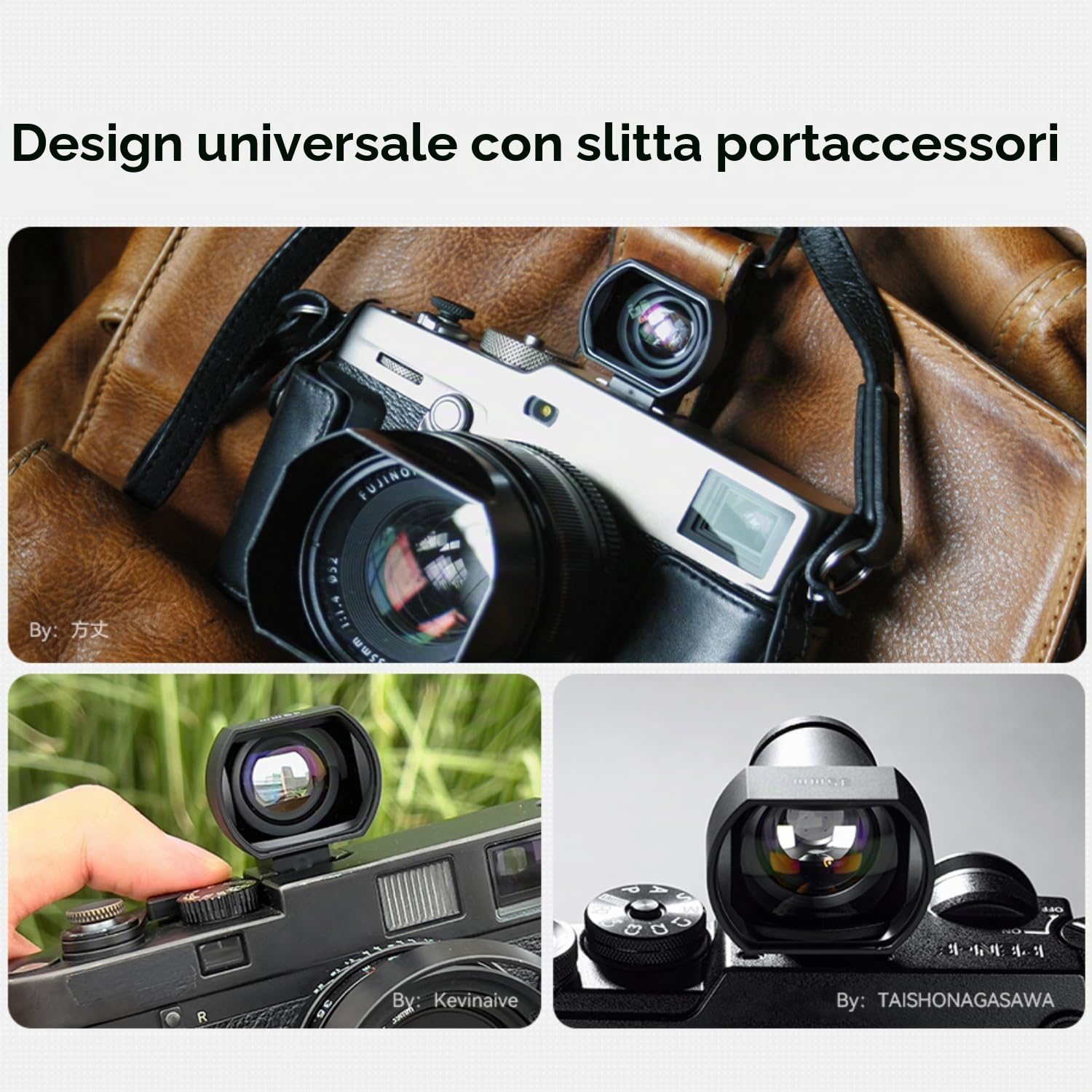 TTARTISAN Mirino ottico da 35 mm, mirino esterno per fotocamera con telaio da 35 mm, vetro multistrato, alloggiamento in alluminio aeronautico, supporto per flash e fotocamera leggera da 25 g