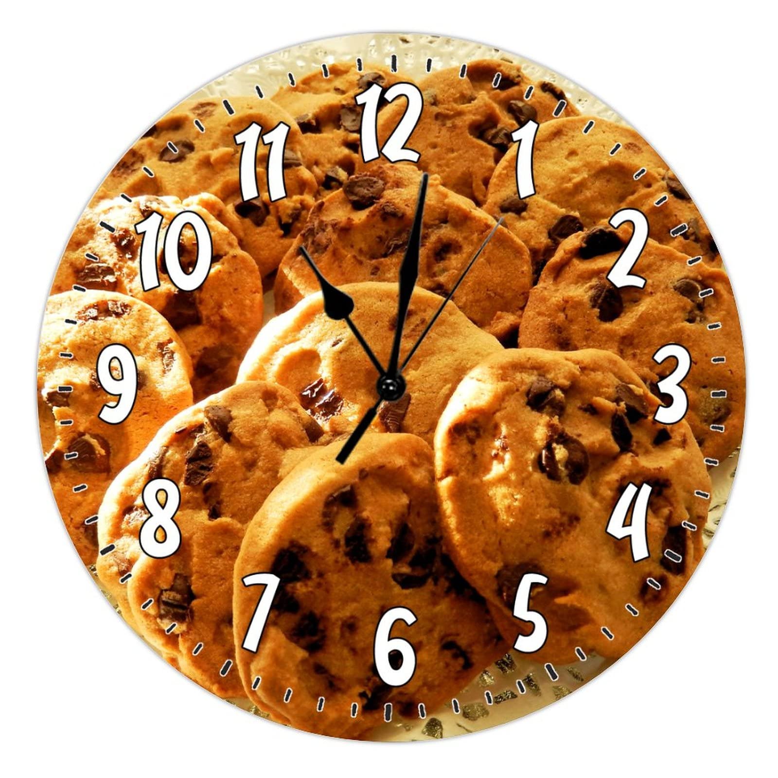 Horloge murale en bois sans tic-tac 38 cm pour déco de dortoir et de bureau