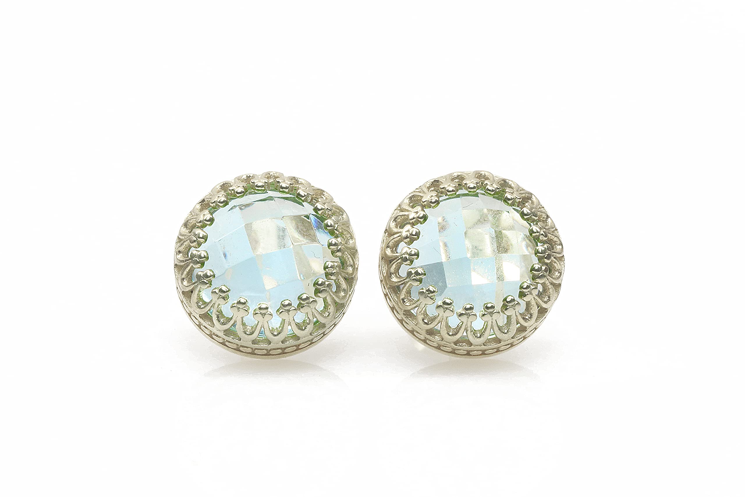 Pendientes de Oro Rosa con Topacio Azul para Mujer - Joyería Fina Hecha a Mano Pendientes Colgantes de Oro para Ocasiones y Uso Casual - con Caja de Regalo