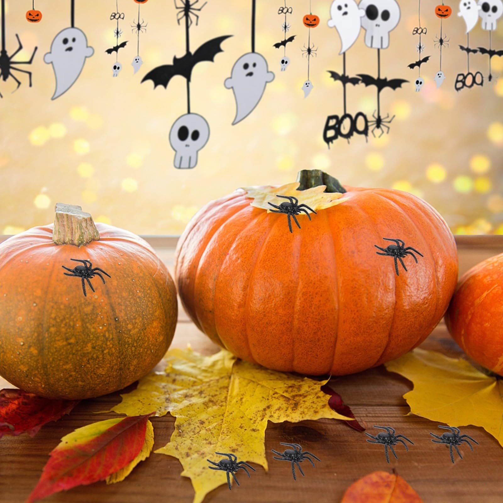 GALPADA 300 Pezzi Ragno Finto Nero in Plastica, Decorazione Halloween