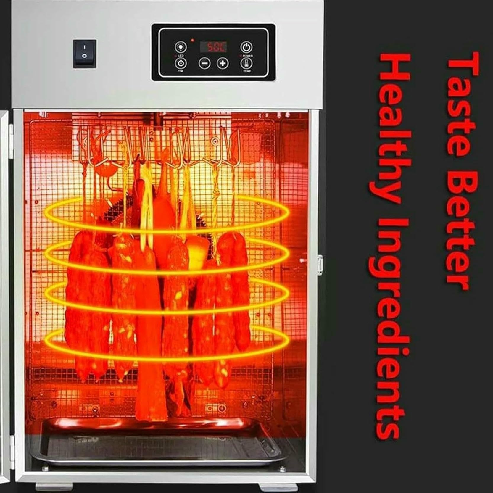 Bevitore di Carne Rotatoria da 800 W/1000 W, in Acciaio Inossidabile Bilton Baske Food Dehyp