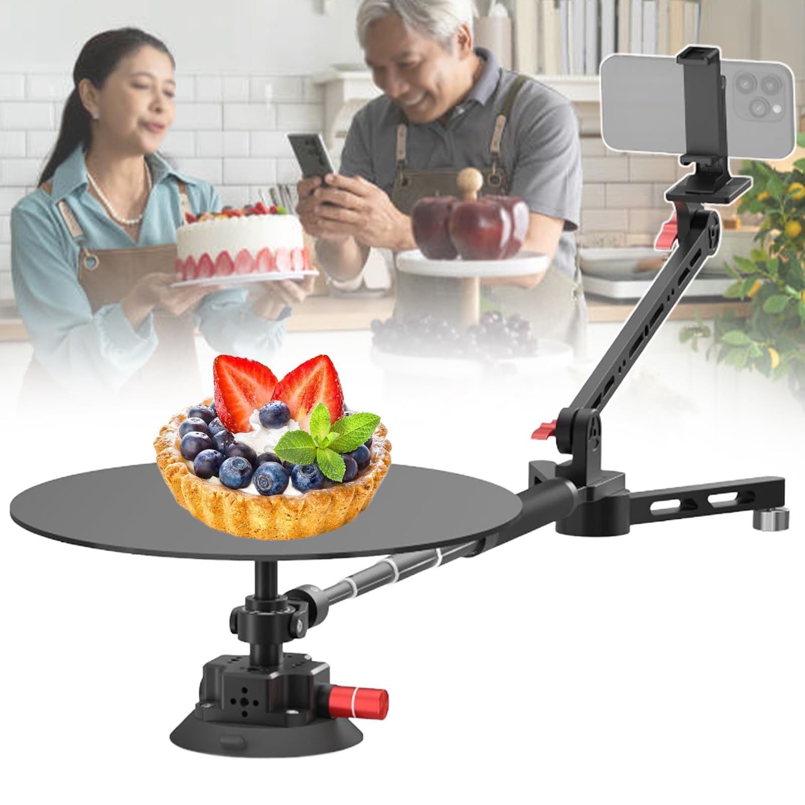Piattaforma di Rotazione Video Portatili a 360 ° Fotografia, Angolo di tiro Regolabile, Cabina Fotografica per la Fotografia/Produzione di Video per la Fotografia, Il tiro al Prodotto