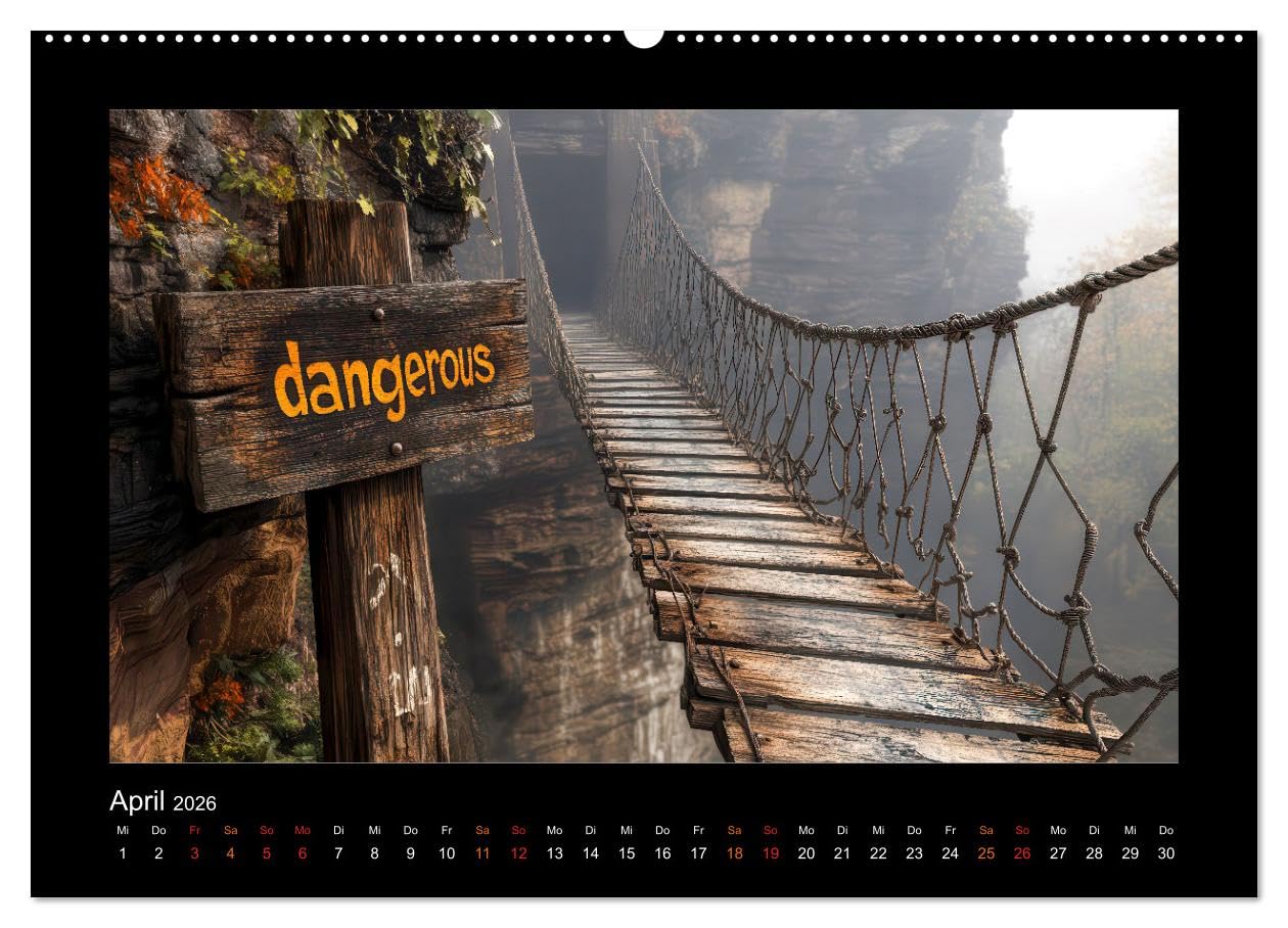 Abenteuerliche Wege (hochwertiger Premium Wandkalender 2026 DIN A2 quer), Kunstdruck in Hochglanz: Würden Sie diese Wege gehen? (CALVENDO Natur)