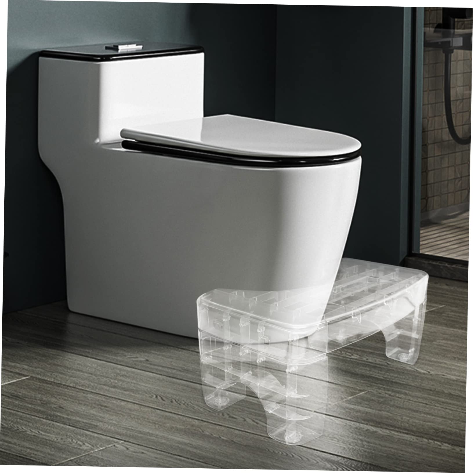 BESTonZON Collapsible Potty for Toilet Training Comfortable Stool for Adults Non-Slip Poop Stool Bathroom Footrest