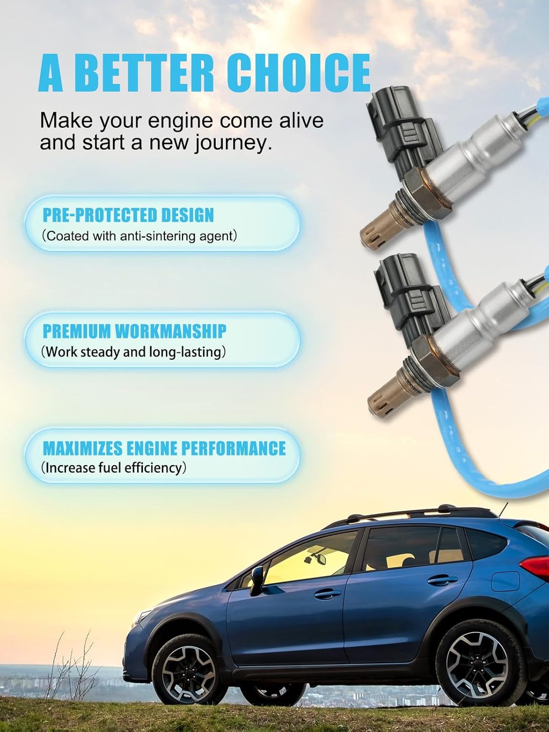 250-25059 350-35065 O2 Oxygen Sensor 2PCS Upstream (3.0L 3.5L 3.7L) for Honda Accord Crosstour Odyssey Pilot Ridgeline 2008-2020,for Acura MDX RLX RDX RL TL TLX TSX ZDX 2009-2020