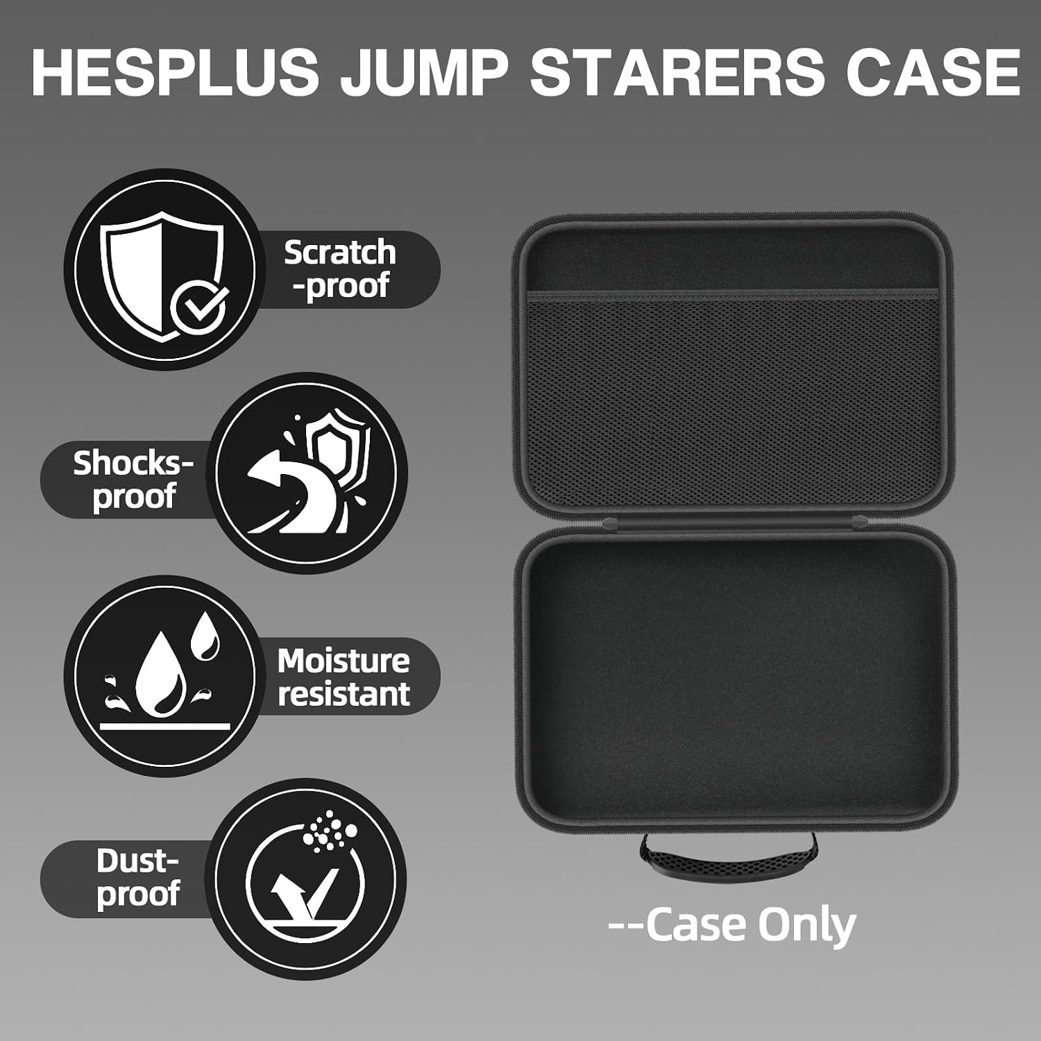 Hard Case for Boost X GBX155 / GB150 UltraSafe Car Battery Jump Starter, Portable Storage Jump Starter Box - Black (Case Only)